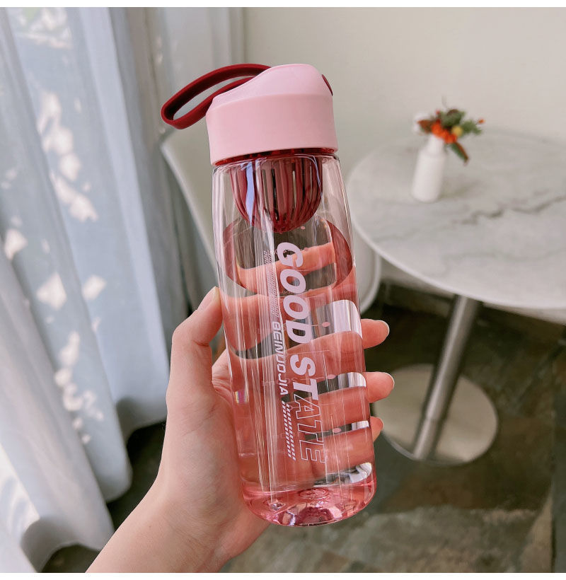 Portable Filter Screen With Sports Bottle Plastic Cup Fall Protection Strap Scale Water Bottle