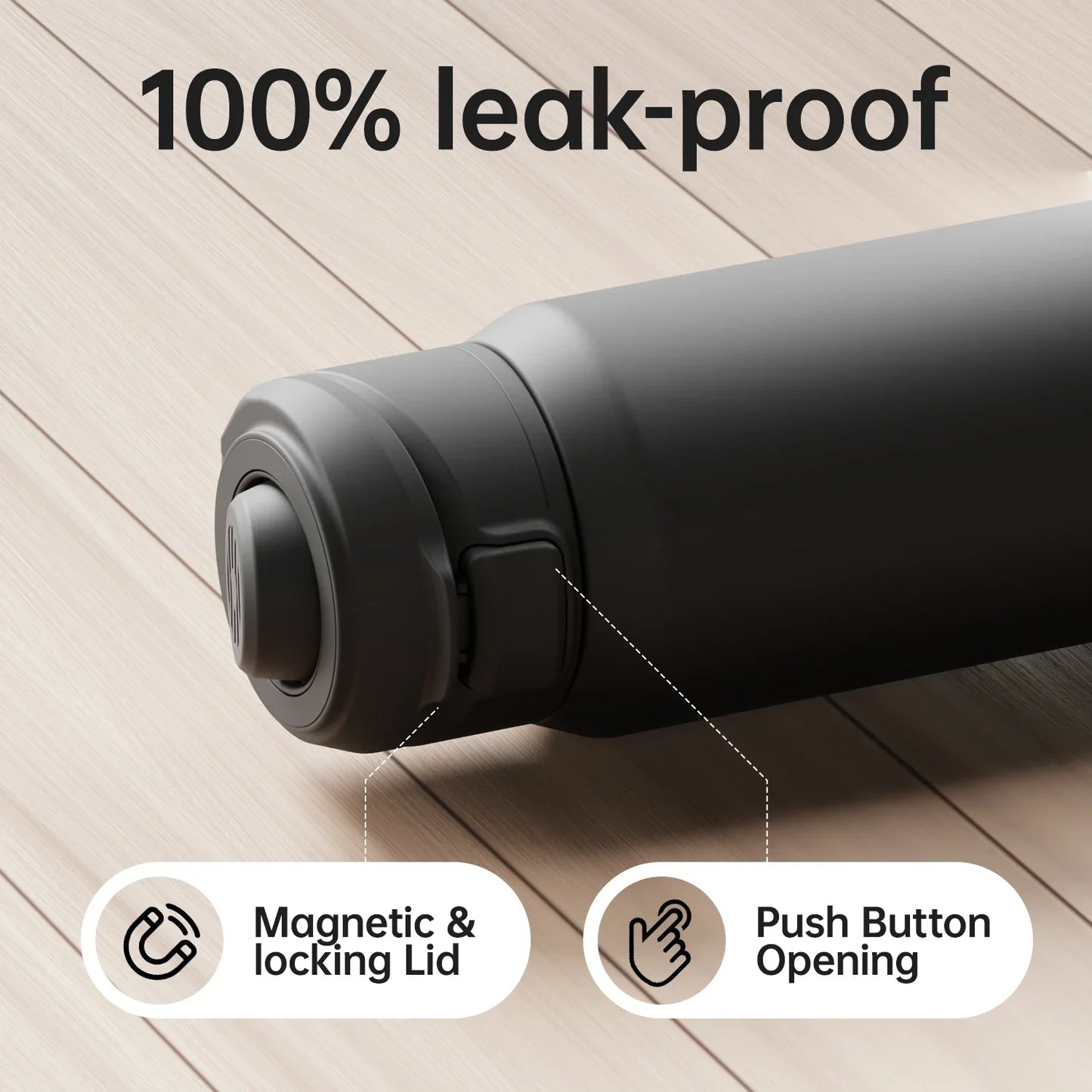 FEIJIAN Magnetic Thermos Stainless Steel Sports Water Bottle with Magnetic Phone Holder Bouncing cover Insulation Cup