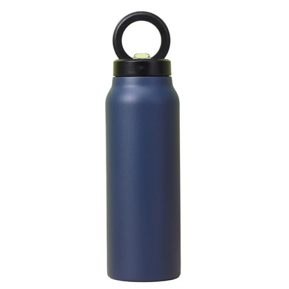 Navy Blue Insulated Water Bottle with Magnetic Phone Holder, Made of Stainless Steel