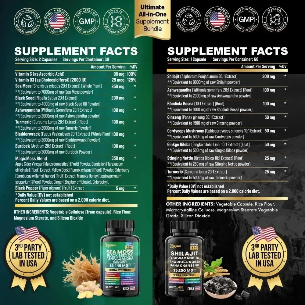 Nature's Vitality Boost Kit Bundle Sea Moss + Shilajit!